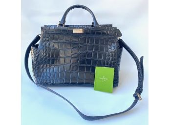 Kate Spade 100 Leather Alligator Pattern Handbag With Strap & Original Care Instructions
