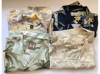4 New Tommy Bahama 100 Percent Silk Extra Large Men's Short Sleeve Hawaiian Shirts