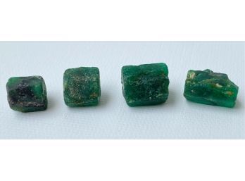 4 Genuine Uncut Emeralds Jewelry