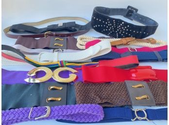 16 Belts, Mostly Vintage 1980s