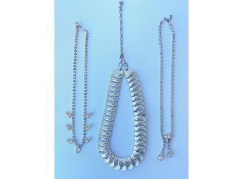 Vintage Necklace By Star & 2 Vintage Rhinestone Necklaces