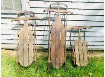 Group Of Vintage Sleds