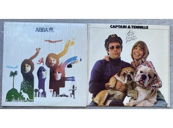 Vintage Lot Vinyl Records ABBA The Album, Captain & Tennille Love Will Keep Us Together