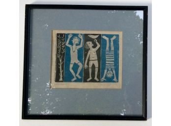 FRAMED ARANGEMENT PRINT BY HELEN SIEGL, Signed And Dated 1954