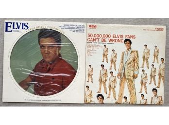 Vintage Vinyl Record Lot Elvis - 50,000 Elvis Fans Cant Be Wrong Gold V2 & Volume 3 A Legendary Performer