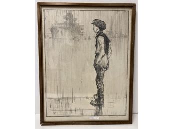 Vintage Antique Frank Brangwyn WWI WW1 Era Lithograph Making Sailors: Youth Ambition 1917 Welsh Artist