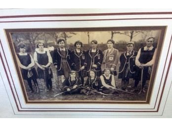 GIRL'S FIELD HOCKEY SEPIA PHOTOGRAPH: Custom Framed College, Private High School, School Jacket Insignia Patch