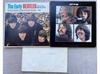 Vintage Lot Vinyl Records The Beatles: Early Beatles, Let It Be, The White Album