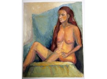 STUDIO NUDE: Oil Painting On Canvas, Unsigned