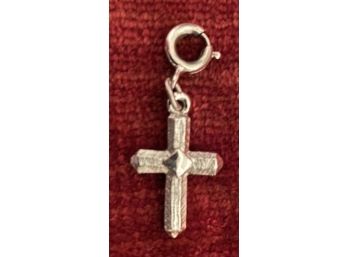 Vintage 1970 Sterling Silver Cross Charm Locking Clasp