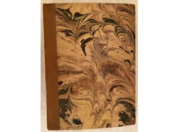 Vintage Antique Decorative Leather Marbled Book Cover Prop Staging French Language Human Comedy Honore Balzac