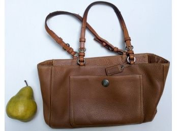 LEATHER COACH HANDBAG: Purse Marked COACH No. H05S-8E97, Soft Thick Cowhide Leather, Pre-Owned & Well Used