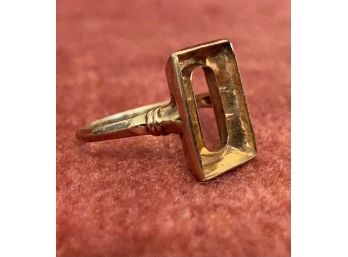 Vintage 10K Gold Ring No Stone Rectangular Shape Size 7