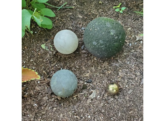Four Assorted Garden Balls For Added Decoration