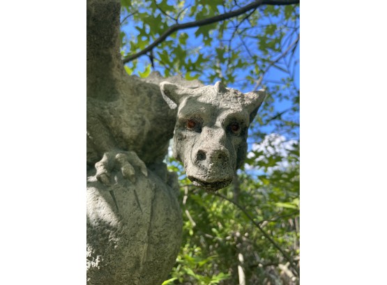 Stone Gargoyle Dragon And Ball Garden Cement Statuary