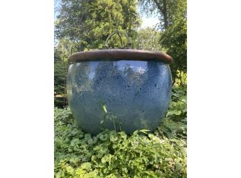 Beautiful Blue Glazed Massive Pot Garden Planter