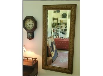 Ornate & Antique Wood And Plaster Framed Wall Mirror