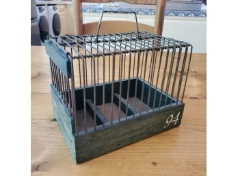 Vintage Hand Crafted Metal & Wood Canary Cage Made In France