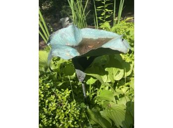 Lovely Floral Shaped Copper Bird Bath