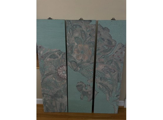 Gorgeous Turquoise Floral Room Divider