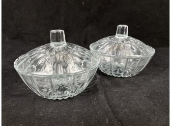 Pair Or Glass Trinket Dishes