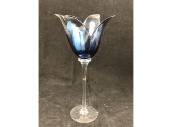 Blue And Clear Candle Holder