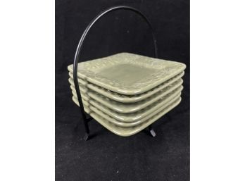 Square Dish Set With Stand