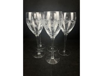 Palm Tree Etched Wine Glasses