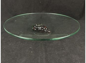 Grape Pedestal Glass Platter