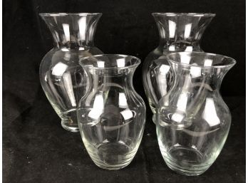 Clear Glass Vase Lot Of 4