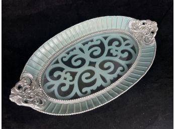 Blue And Glass Platter