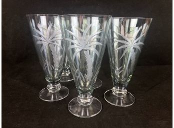 Palm Tree Etched Glasses
