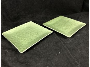 Crate And Barrel Square Green Dishes