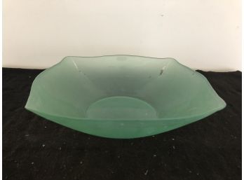Green Frosted Glass Bowl