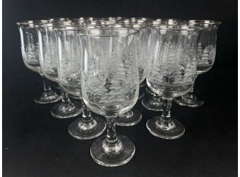 Frosted Winter Scene Drinking Glasses