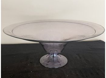 Purple Glass Pedestal Dish