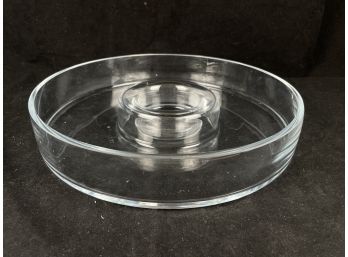 Glass Chip And Dip Serving Dish