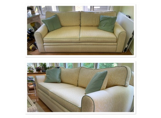 Pair Of Upholstered Yellow Sofas