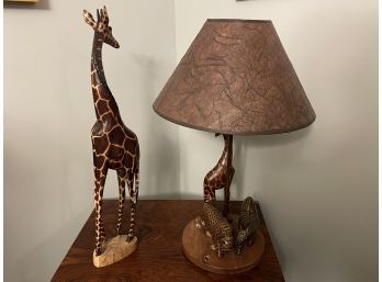 Animal Lamp And Giraffe Figure