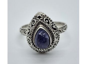 Bali, Tanzanite Ring In Sterling Silver