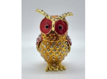 Austrian Crystal Owl Trinket Box