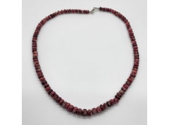 Norwegian Thulite Necklace In Sterling Silver