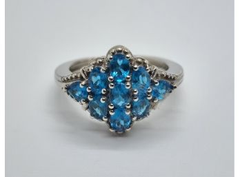 Neon Apatite Ring In Platinum Over Sterling