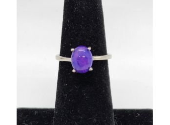 Purple Ethiopian Welo Opal Ring In Platinum Over Sterling