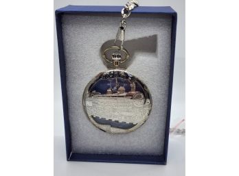 Beautiful Train Pattern Musical Pocket Watch With Chain