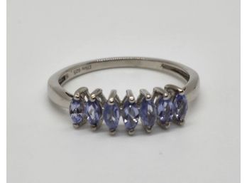 Tanzanite Ring In Platinum Over Sterling Silver