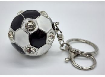 Awesome Soccer Ball Keychain In Austrian Crystal