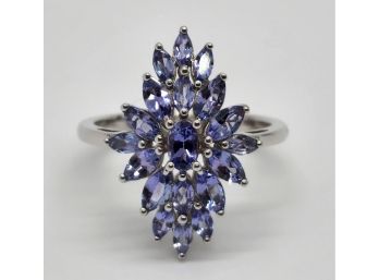 Tanzanite Ring In Platinum Over Sterling