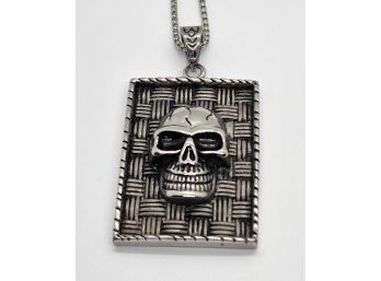 Skull Pendant Necklace In Stainless Steel