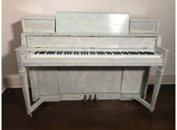 Hand Painted Upright Piano And Bench - Over 80 Years Old